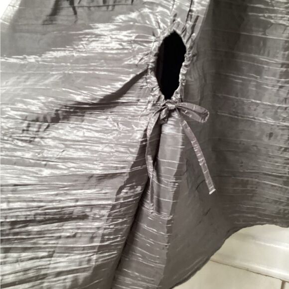 Viviana Gabeiras Long Sleeve Mesh Print Multicolor Silver Crinkle Maxi Dress XL - Picture 5 of 11